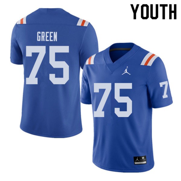 Jordan Brand Youth #75 Chaz Green Florida Gators Throwback Alternate College Football Jerseys Royal